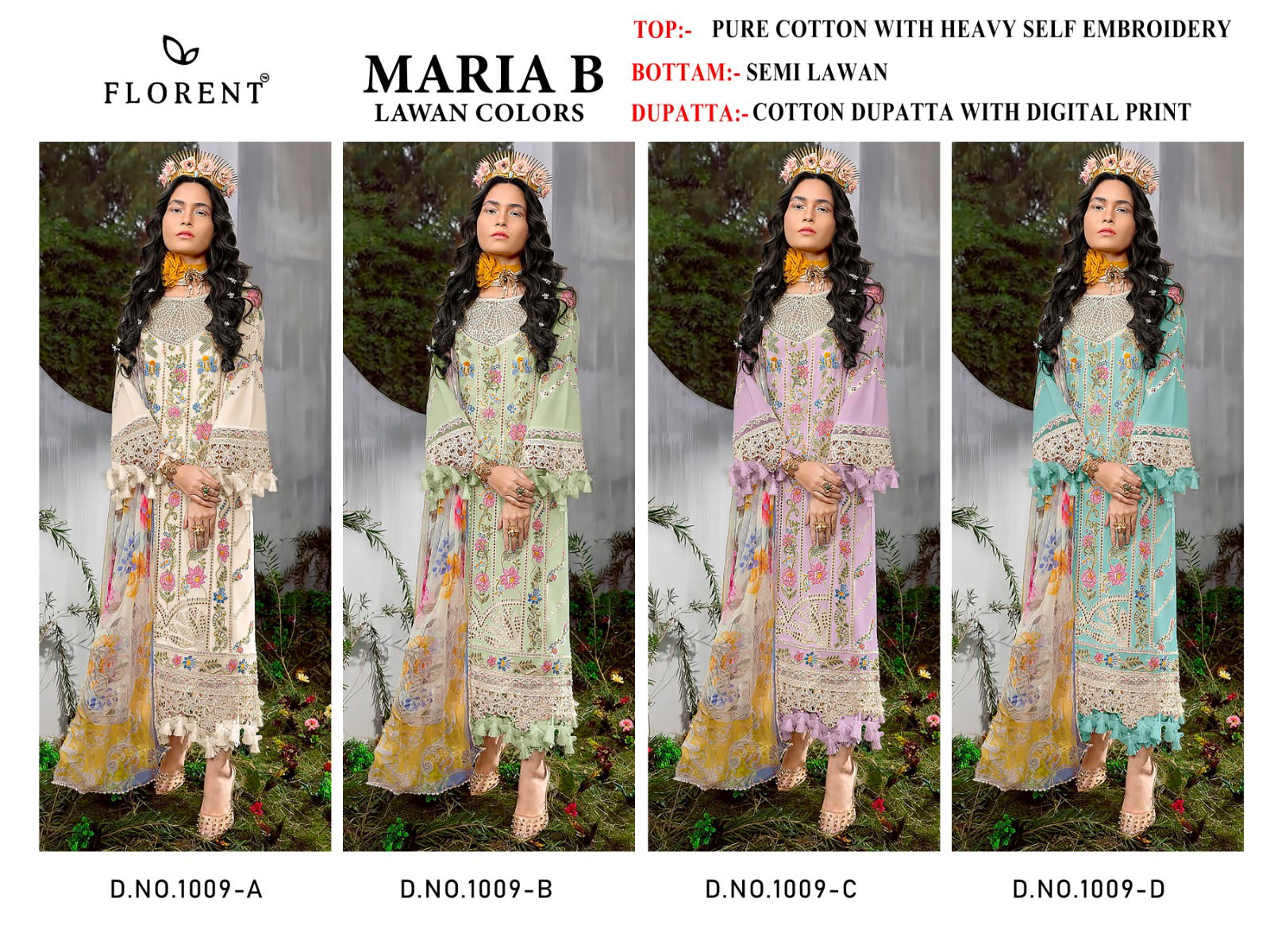 Maria B Lawn Colors By Florent Cotton Pakistani Suits Wholesale Price In Surat
